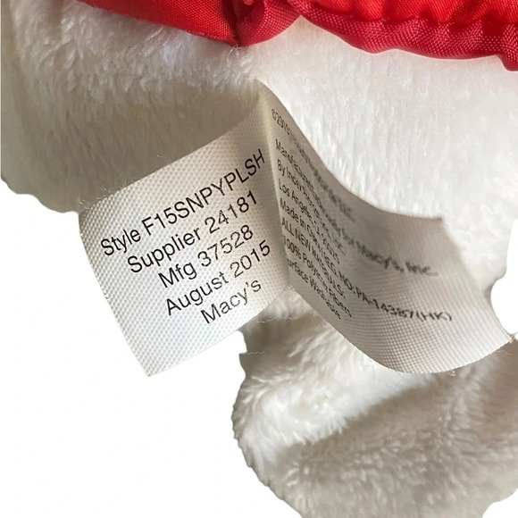 Peanuts Snoopy Stuffed Animal Macys Christmas Holiday 2015 - Picture 13 of 14